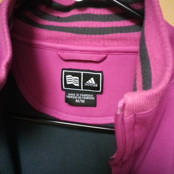 ADIDAS ClimaProof Wind Pink and Grey Full Zip Jacket Size Medium - Picture 7 of 7